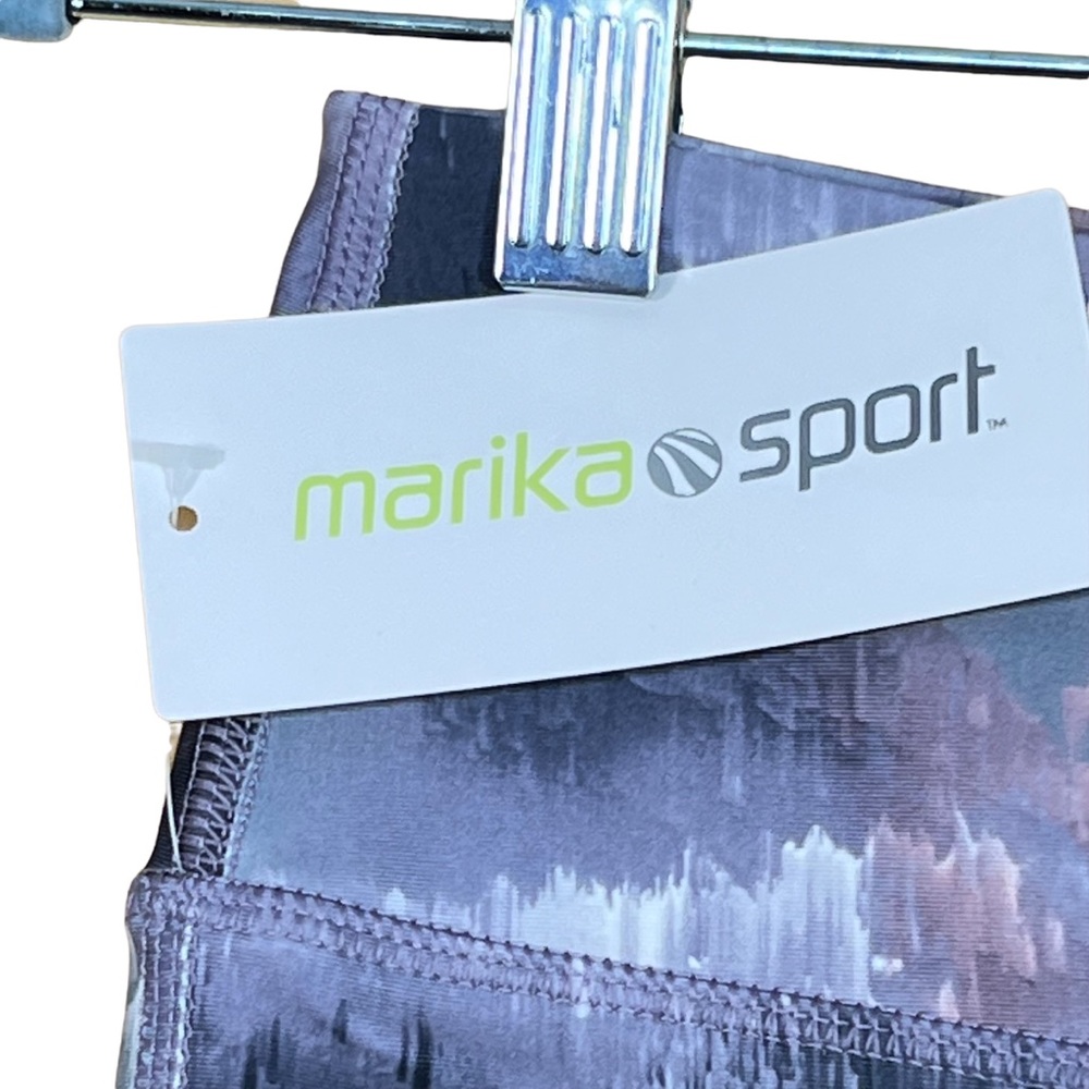 Marika Sport Purple Ash Stormy Sky Yoga Workout Leggings Medium 8-10 NWT - Picture 3 of 9